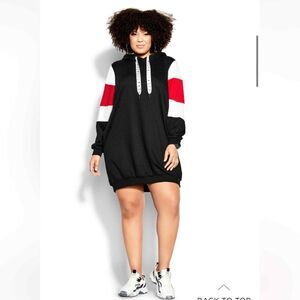 City Chic Hoodie Black Red White Hoodie Dress Women Plus 18 Mother's Day Gift